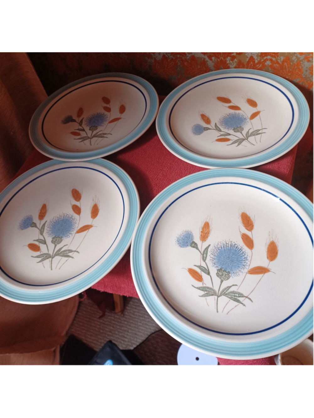 International Woodlands stoneware plates Japan